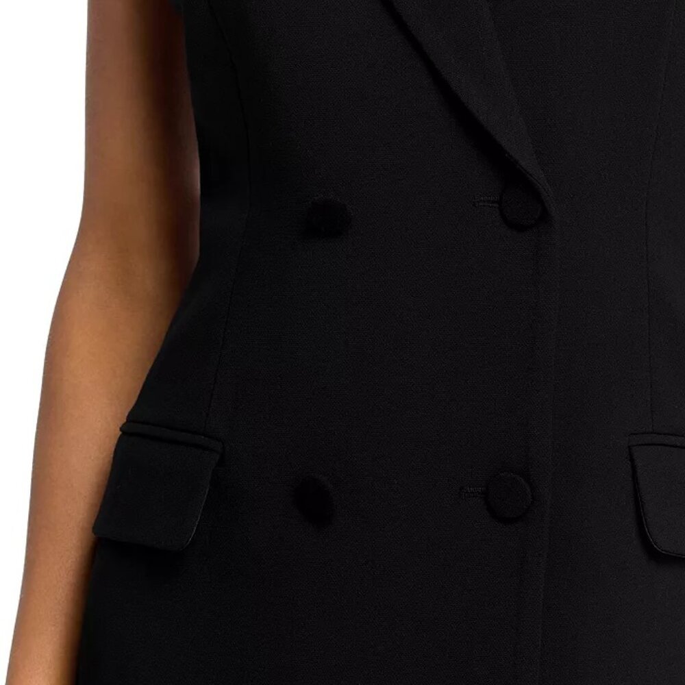 Bardot Freya Black Halter Vest Mini Dress Open Back Double Breasted NWT Sz 6 - Picture 6 of 8